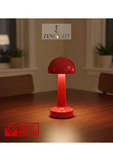 Zenlight Mantar Masa Lambası Kırmızı