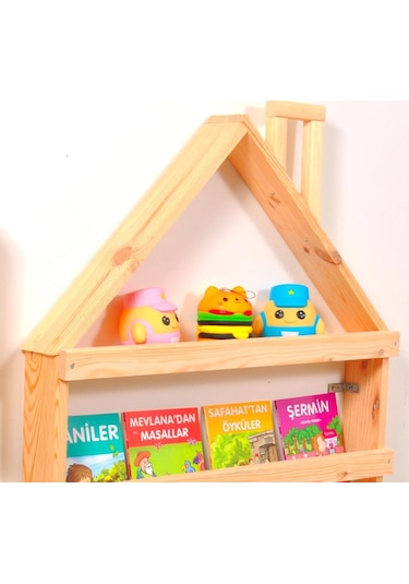 Çocuk Odası Eğitici Montessori Kitaplık Mobilya 4lü Raf Duvar Raf