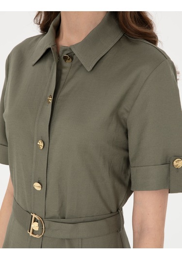 Pierre Cardin Kadın Haki Elbise Dokuma 50301025-vr027 Haki