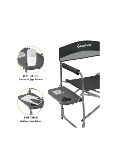 Kingcamp Ash Comfort Katlanır Kamp Sandalyesi Grey Gri