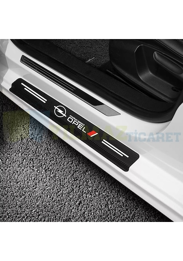 Opel Karbon Kapı Eşiği Koruma Oto Sticker 4 Parça
