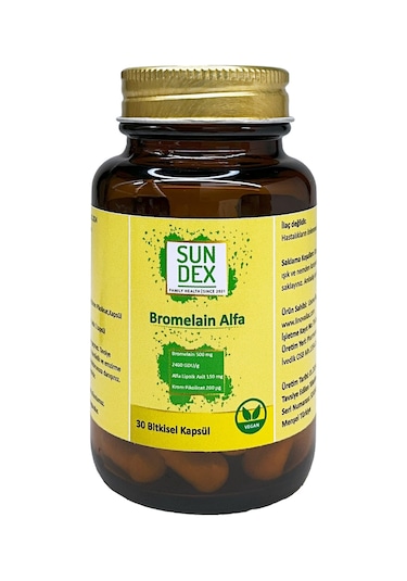 Sundex Bromelain Alfa 30 Bitkisel Kapsül
