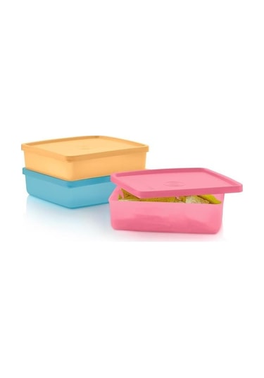 Tupperware Eco Kare 3'lü Tasıma Ve Saklama Kabı Seti