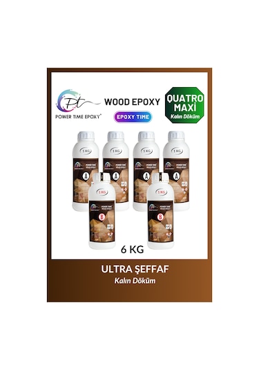 6 Kg Wood Epoxy Quatro Maxi/ Kalın Döküm Şeffaf Epoksi Reçine Seh