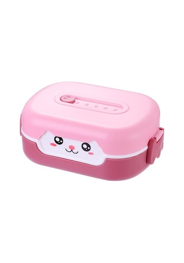 Mor Öğle Yemeği Kutusu Dayanıklı Karikatür Tasarım Bento Kutusu Sızdırmaz Çift Katmanlı Yalıtım Gıda Kabı Çocuklar Yetişkinler İçin