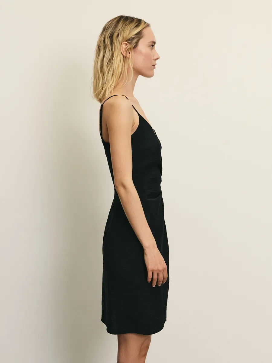 Zarına Yazlık Kısa Elbise Askılı Tek Renkli 371764947 Siyah