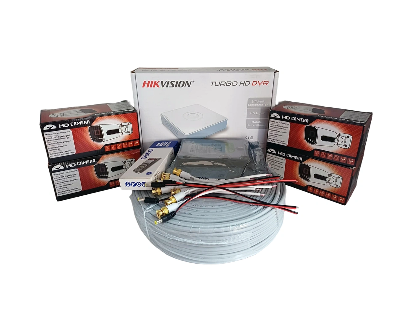 Hikvision 4 Lü Full Hd Güvenlik Kamerası Seti Renkli Gece Görüşlü, Olay Anında Bildirim