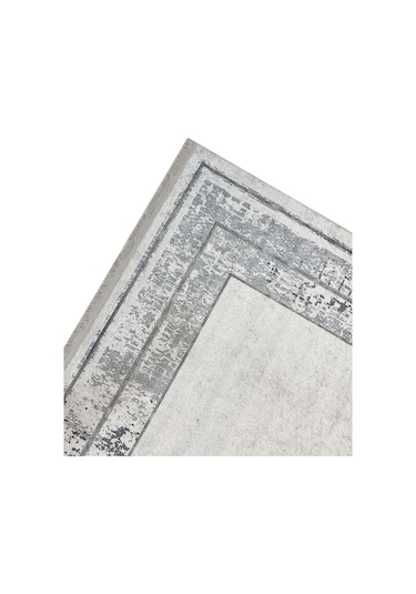 Dijital Kaymaz Yıkanabilir Modern Salon Halısı Mutfak Halısı Yolluk Balkon Halısı Ev Dekor3453 Krem - Gri