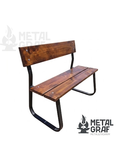 Metalgraf Çift Kişilik Ahşap Ve Metal Bank Sedir
