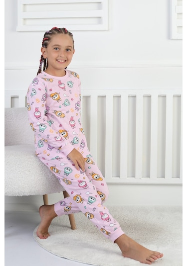 Labubu Desenli Kız Çocuk Takımı Pembe