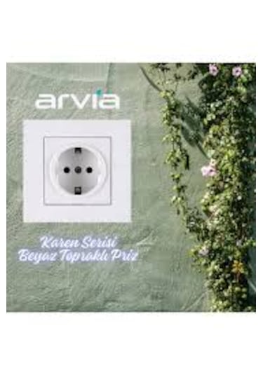 Arvia Beyaz Topraklı Priz Karen Serisi 0051