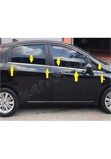 Fiat Grande Punto Krom Cam Çıtası 2005 Sonrası 6 Parça  Paslanmaz