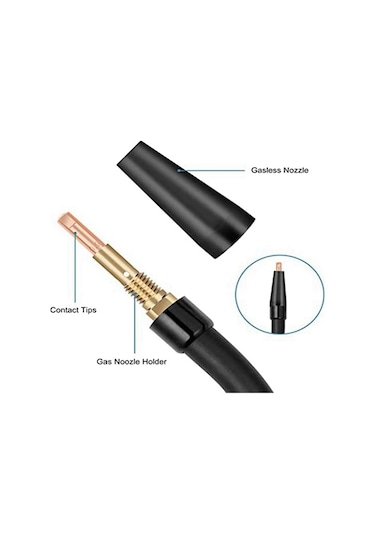 Xurunkeji 15 Adet Mıg Kaynak Seti Akı Çekirdekli Gazsız Nozul 0,9 Mm Pirinç Kaynak Uçları Yedek Mıg Kaynak Makinesi Aksesuarları