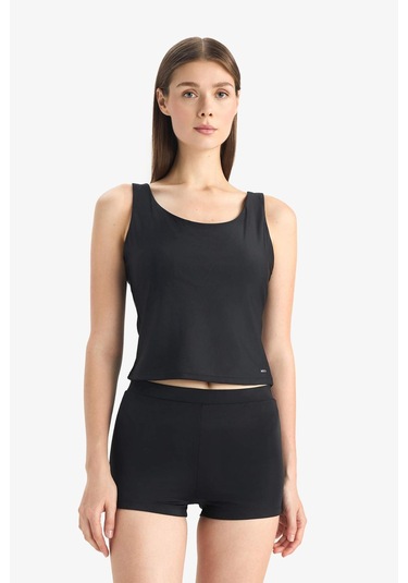 DeFactoFit U Yaka Astarlı Pedli Bikini Üstü D9380AX25HSBK81 Siyah