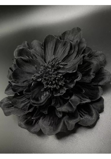 Amely Rid Kumaştan Büyük Çiçek Fiyonk Broş Tokalı 256858215 Siyah