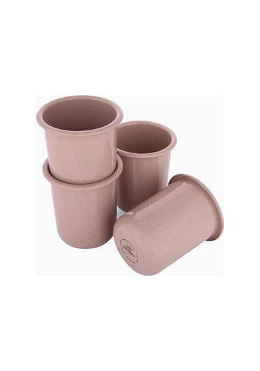 Barebones Rolled Enamelware 4 Lü Emaye Kamp Kupası Mutfak Aksesuarları Toz Pembe