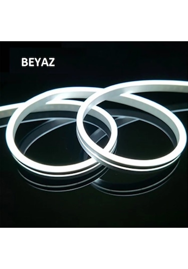 5 Metre 12 V Dış Mekan Beyaz Neon Led