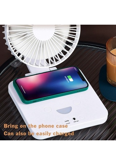 Usb Şarj Mini Fan Ev Ofis Elektrikli 3 Hız Ayarı 1200ma 8244 Beyaz