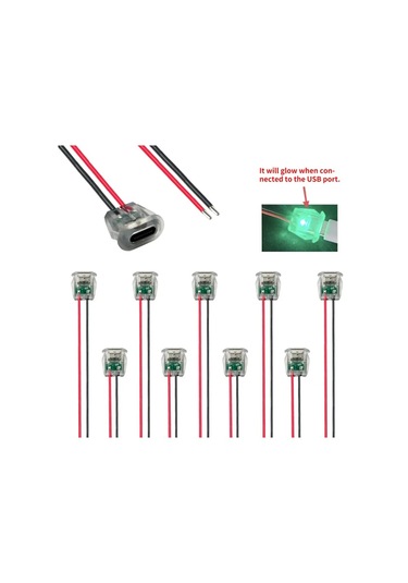 Meridiangoods 15 Adet Şeffaf Tip C Usb Şarj Hubı Led Göstergeli Güvenli Bağlantı