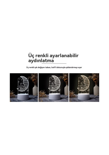 3d Gece Lambası Usb Renkli Uzaktan Kumanda - Gitar Diğer