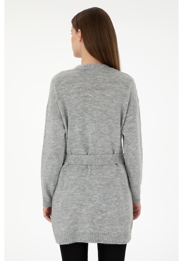 U.s. Polo Assn. Kadın Gri Melanj Hırka Triko 50297102-vr086 Gri Melanj