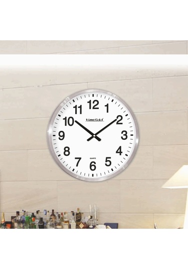 60 Cm Alüminyum Çerçeve Okul Işyeri Otel Dev Duvar Saati Beyaz