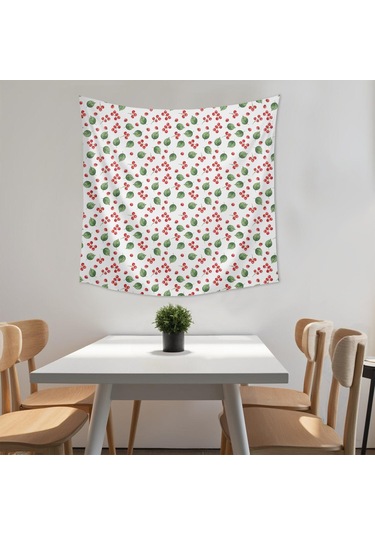 Noel Temalı 50x50 İnç Kare Goblen Duvar Halısı, Oturma Odası, Yatak Odası Ve Genç Odası İçin