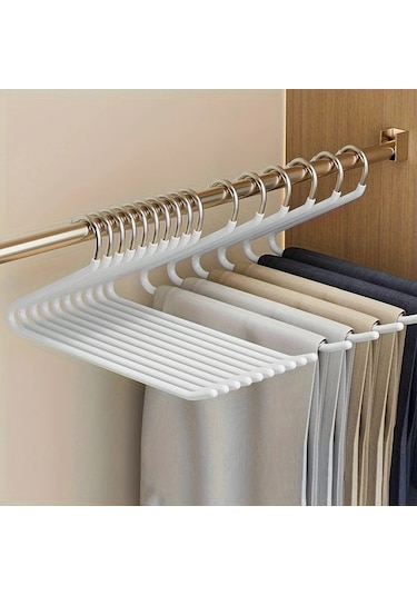 Tongdashop 20 Paket Siyah Z Tipi Metal Pantolon Askısı Pas Önleyici Maksimum Alan Tasarrufu siyah