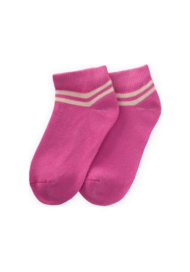 Cigit Ham Çizgili Çocuk Patik Çorabı 5-12 Yaş Fuşya Fuşya