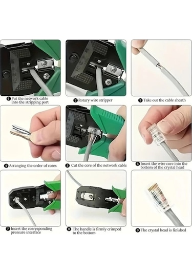 Besthome1 Yüksek Karbonlu Ağ Penessi Tel Soyma Aleti, Telefon/ethernet Kabloları İçin Multifonksiyonlu