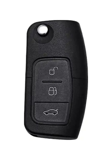Lüx Ford Focus,fiesta,mondeo,cmax,courier Nano Yüksek Kalite Anahtar Kılıfı 3 Buton Siyah Gümüş Renk
