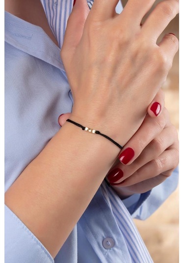 14 Ayar Minimal El Işlemesi Küp Tasarım Altın Bileklik N11.36190 Sarı Altın