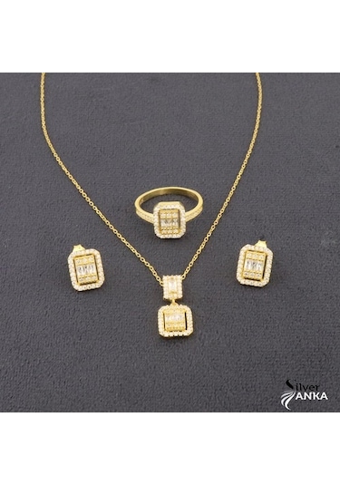 925 Ayar Gümüş Baget Gold Set