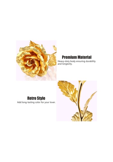 Wezone 24k Altın Varaklı Yapay Gül Seti: Hediye Kutusu Ve Çantası İle Romantik Dekorasyon