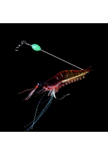 PROFISHER Silikon Yapay Fosforlu Karides Sahte Yem (A) Bordo