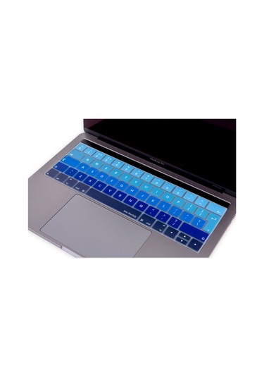 Macbook Pro Klavye Koruyucu Touchbarlı Uk-eu İngilizce Ombre A1706 A1989 A2159 A1707 A1990 Uyumlu Lacivert Mavi
