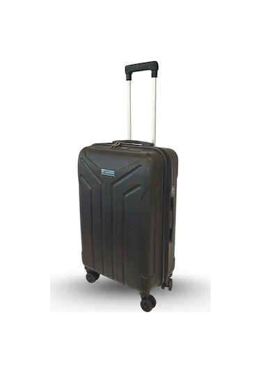 Vegmann Tartılı Scavel Siyah Büyük Boy Valiz Siyah