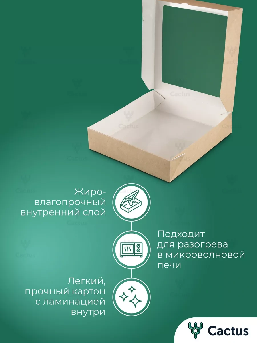 Cactus 1500 Ml Pencereli Hediye Kraft Kutusu 171157390