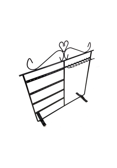 Siyah Metal Bayan Küpe Kolye Standı Dekor St1-29Sy Siyah