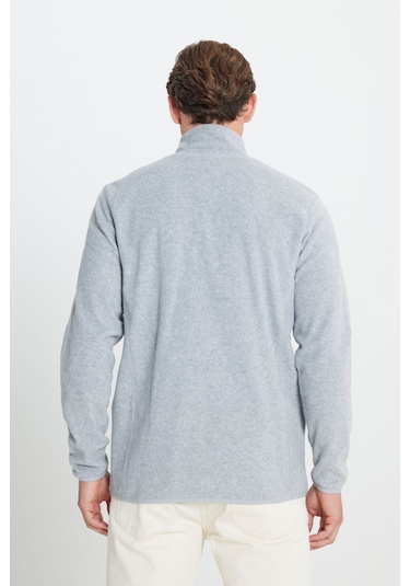 AC&Co / Altınyıldız Classics 4A5221100014GMJS Standart Fit Fermuarlı Bato Yaka Polar Erkek Ceket Gri AC&Co / Altınyıldız Classics 4A5221100014GMJS Standart Fit Fermuarlı Bato Yaka Polar Erkek Ceket Gri