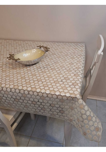 Ithal Pvc Muşamba - Desenli Silinebilir Masa Örtüsü 07iz07 Kahverengi