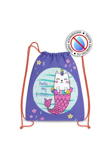 Molie Denizkızı Su Geçirmez Kız Çocuk İpli Sırt - Plaj Çantası Renkli