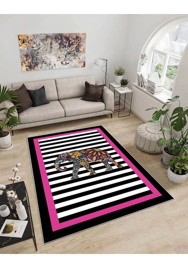 Dijidekor Işıltı Koleksiyonu Model66 Süngerli Dijital Baskılı Saçaksız Mutfak Halısı Yolluk