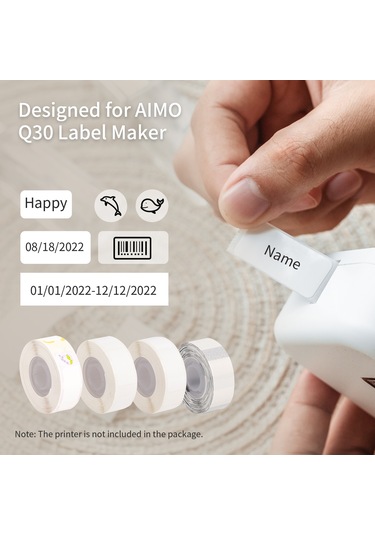 Dofolink Q30 Yazıcı İçin Aımo Dcp1430-210 Suya Dayanıklı Etiketler, 14mmx30mm Beyaz, 210 Adet/rulman 1 Rulo