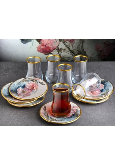 Gönül Çay Seti Pink G4339 Çok Renkli