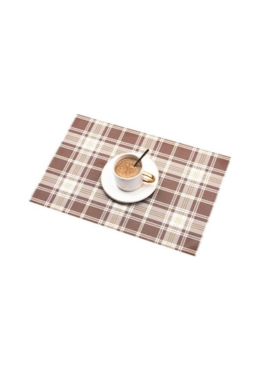 Ten Rengi Pratik Kırmızı Ekose Placemat Restoran Yıkanabilir Pvc Dayanıklı Yemek Paspaslar Çerçeve Teslin Amerikan Servis 56557040 Ten Rengi