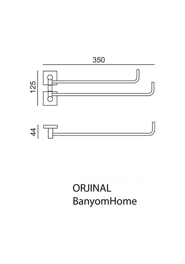Çelik Banyo Paslanmaz Pirinç Vizyon 2 Li Döner Havluluk Krom