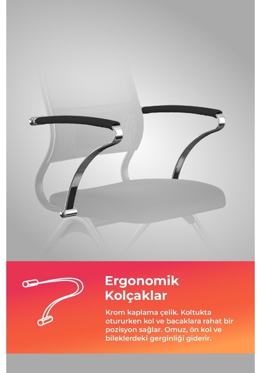 Ergolife Sit Air Toplantı Sandalyesi Tekerlekli, Krom Ayaklı, Fileli, Siyah, Çalışma Koltuğu -572.5f.1.662 Çok Renkli