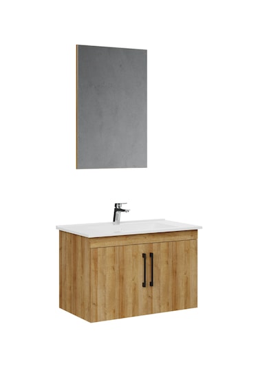 Creavit D20 Banyo Dolabı Seti Çekmeceli 80 Cm Everest Kahverengi
