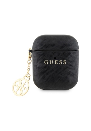 Guess Halkalı Pu Saffiano Su Mühürlü Airpods Uyumlu 1/2 Kılıfı 303425130 Siyah